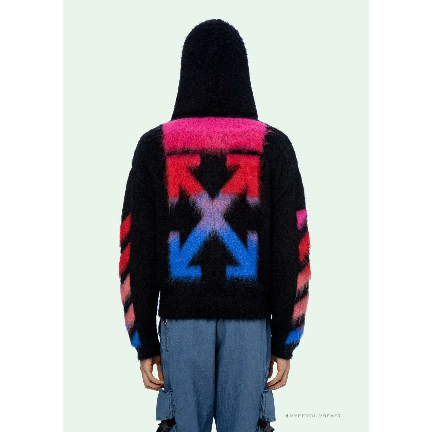 Off White Hoodie Blue Pink