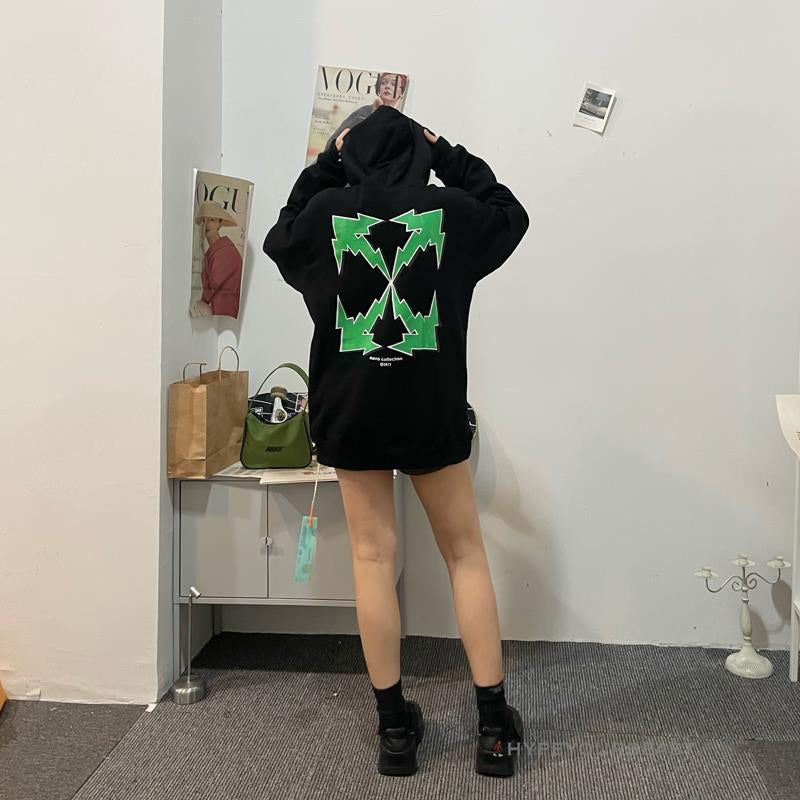 Off-White Green Hoodie - Black