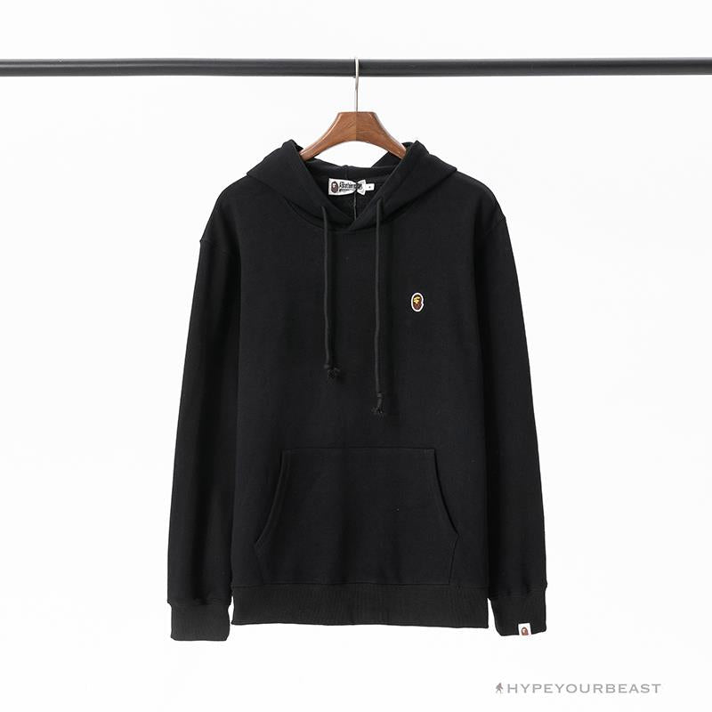 BAPE Classic Ape Head Embroidered Standard Cotton Terry Hoodie 'BLACK'