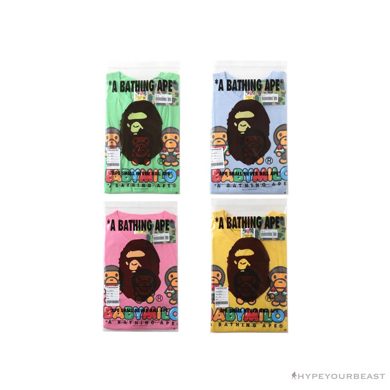 BAPE Baby Milo Watermelon Little Monkey Tee Shirt 'PINK'