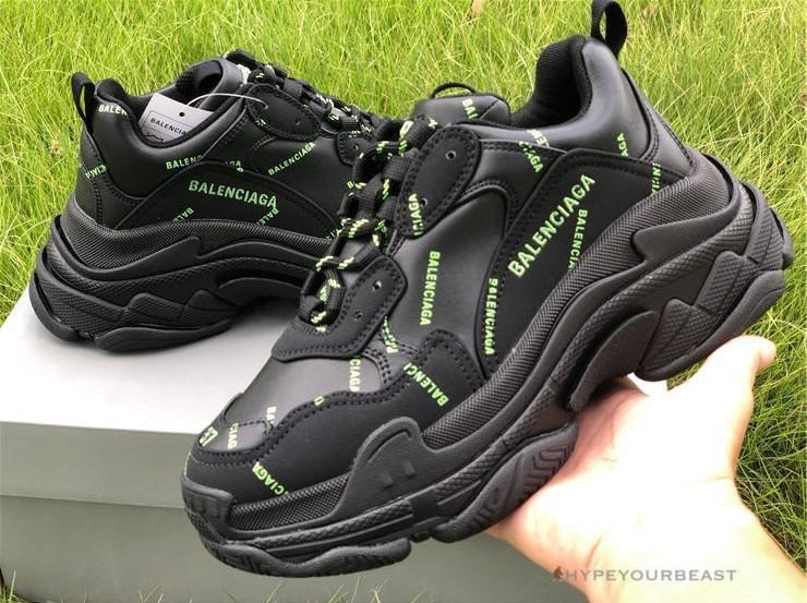 BCG Triple S Allover Logo - Black Fluo Yellow