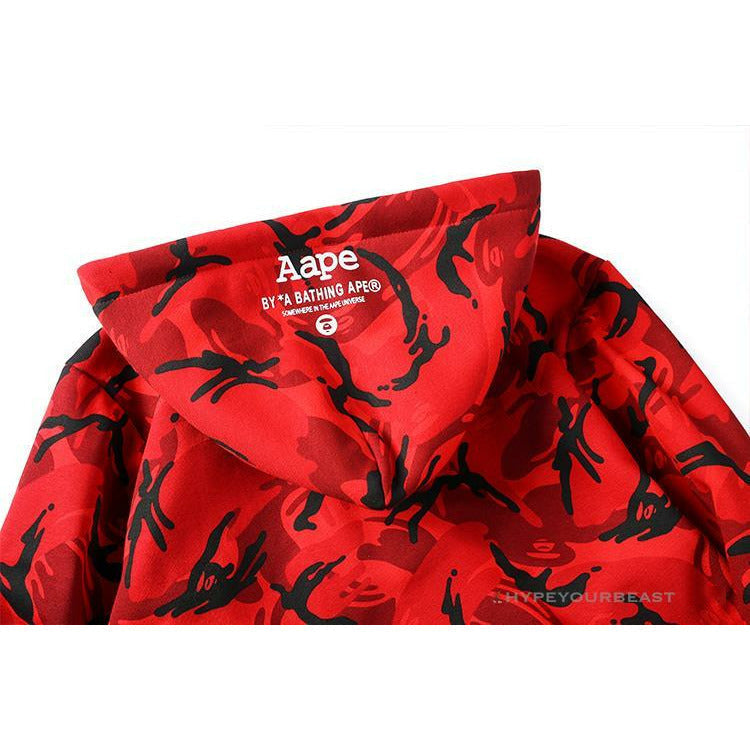 Bape Camo Hoodie Red Camouflage