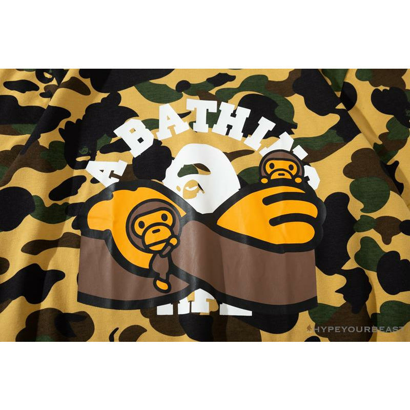 BAPE KIDS Elbow Hug Gorilla Camouflage Tee Shirt 'YELLOW'
