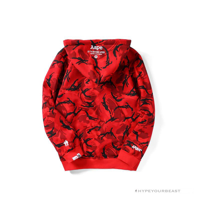 Bape Camo Hoodie Red Camouflage