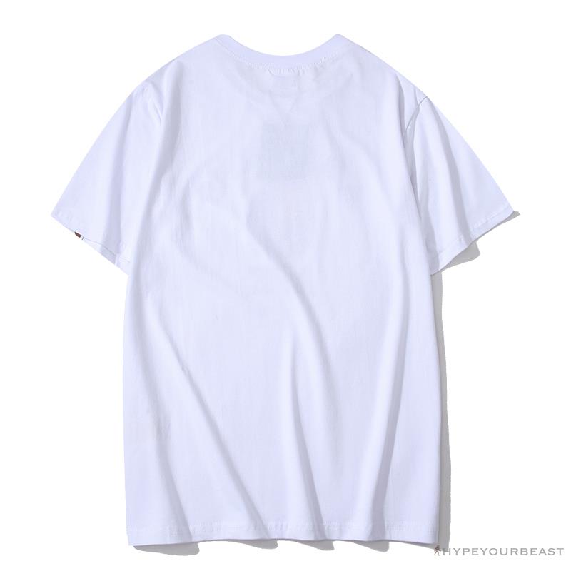 BAPE Classic Basic Ape Man Head English LOGO Tee Shirt 'WHITE'