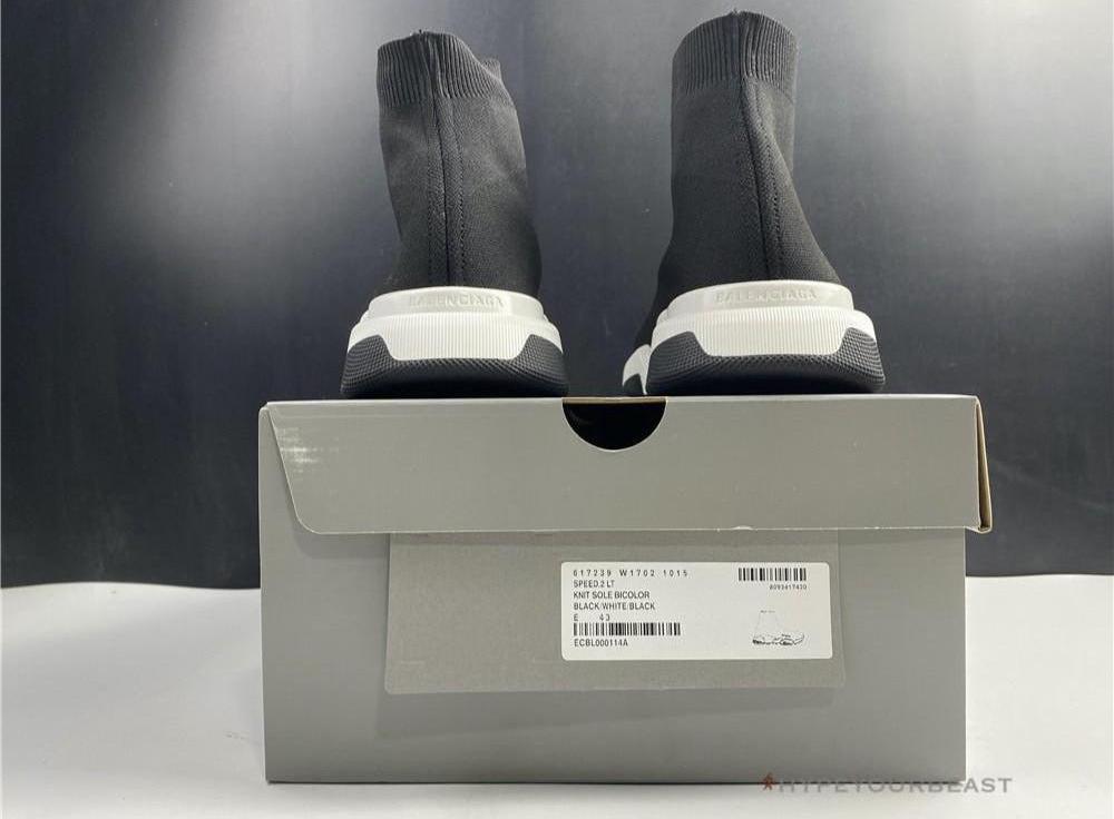 BCG Sock Sneakers Black / White Sole