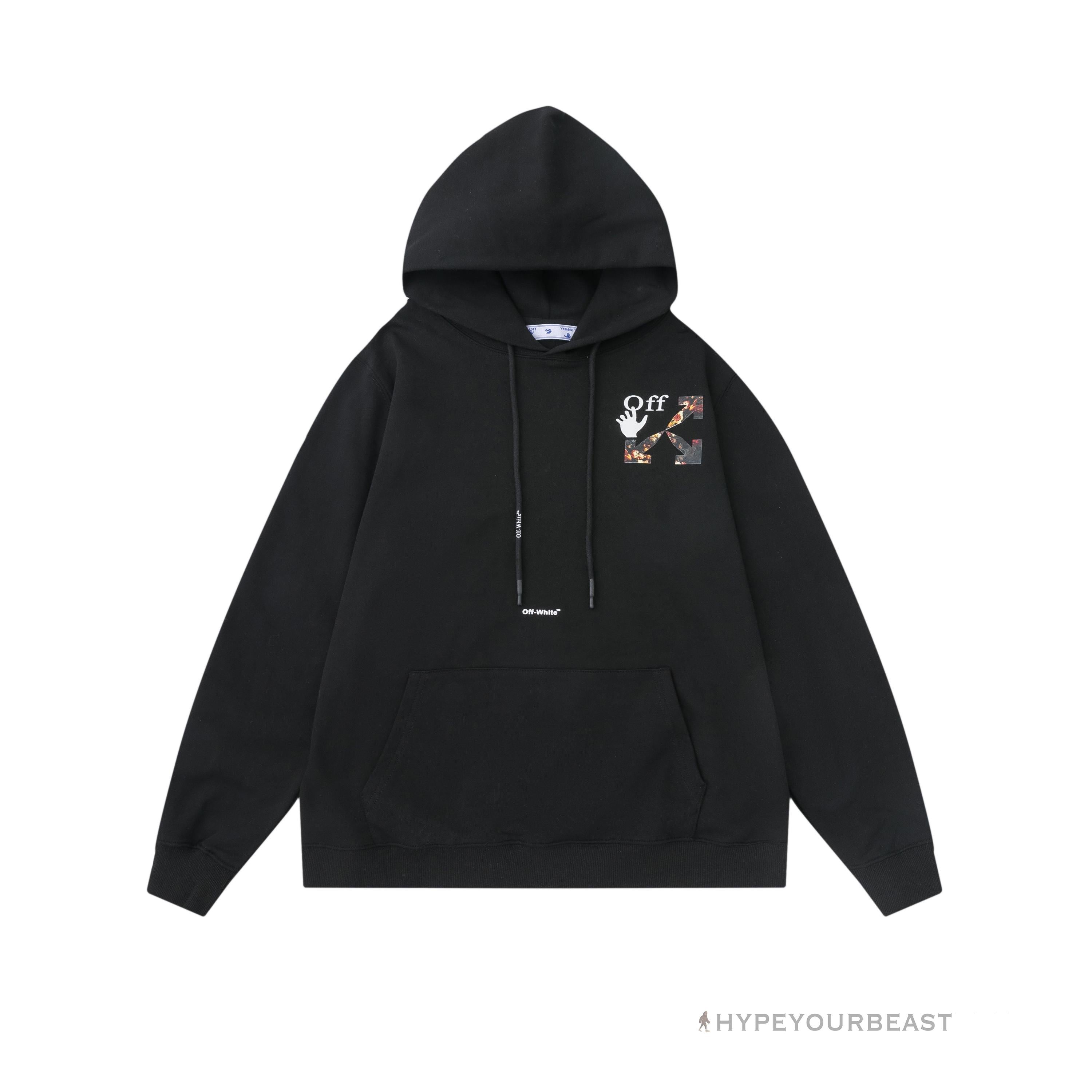 Off White Hoodie Jabba Flower - Black