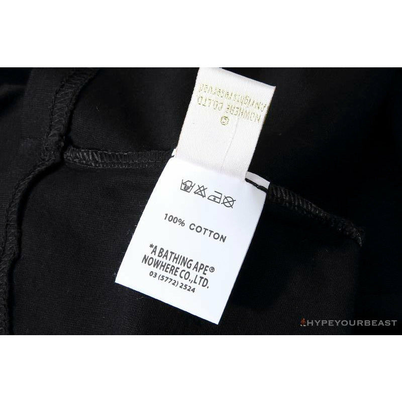 BAPE Tiger Pattern Camouflage Ape Initials Tee Shirt 'BLACK'