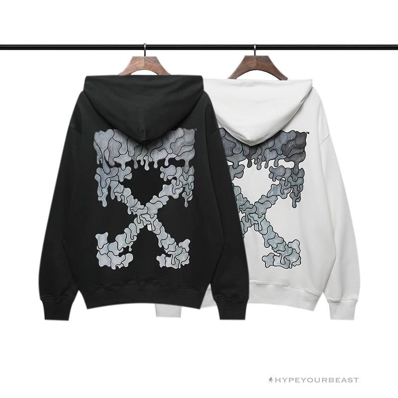Off White Hoodie White GREY
