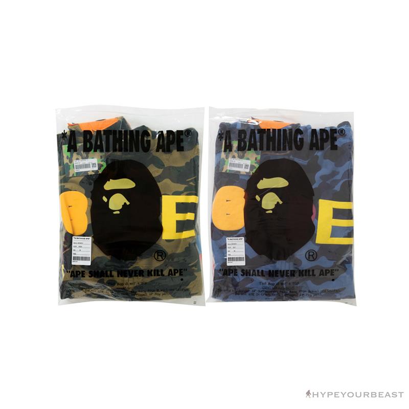 BAPE x Readymade Tiger Head Foam Camouflage Hoodie 'BLUE'