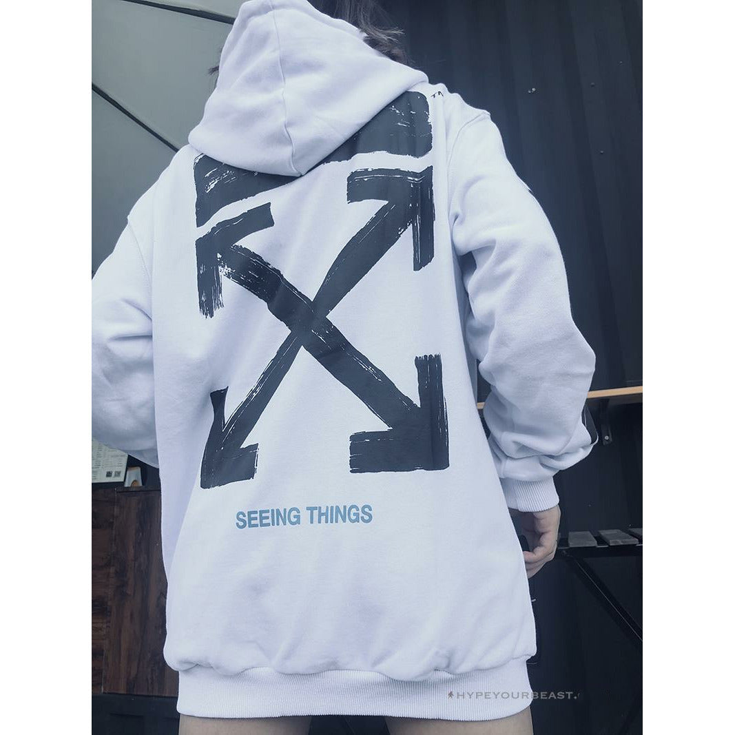 Off White Hoodie Seeing Things White