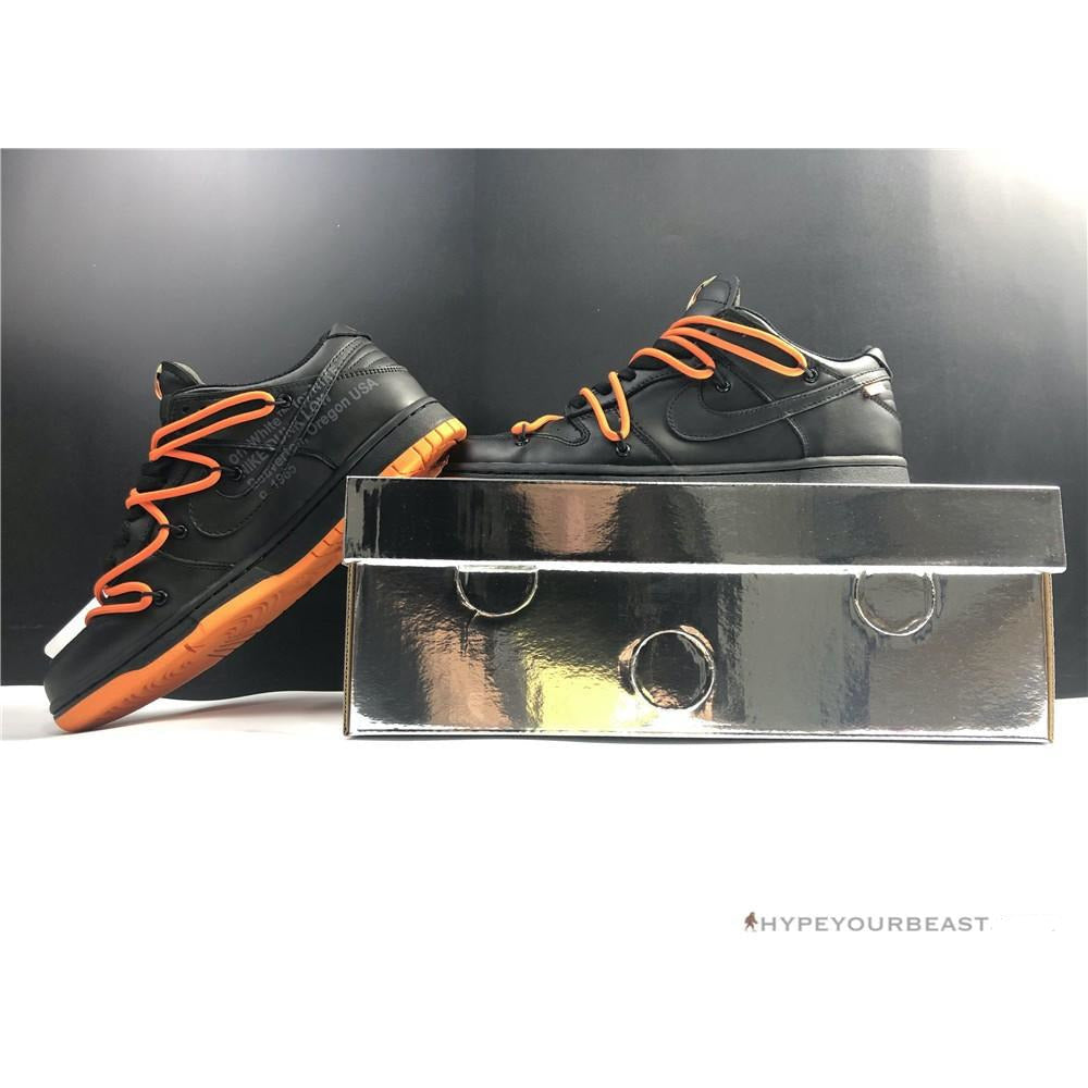 Off White X Nike Dunk Low Black Orange