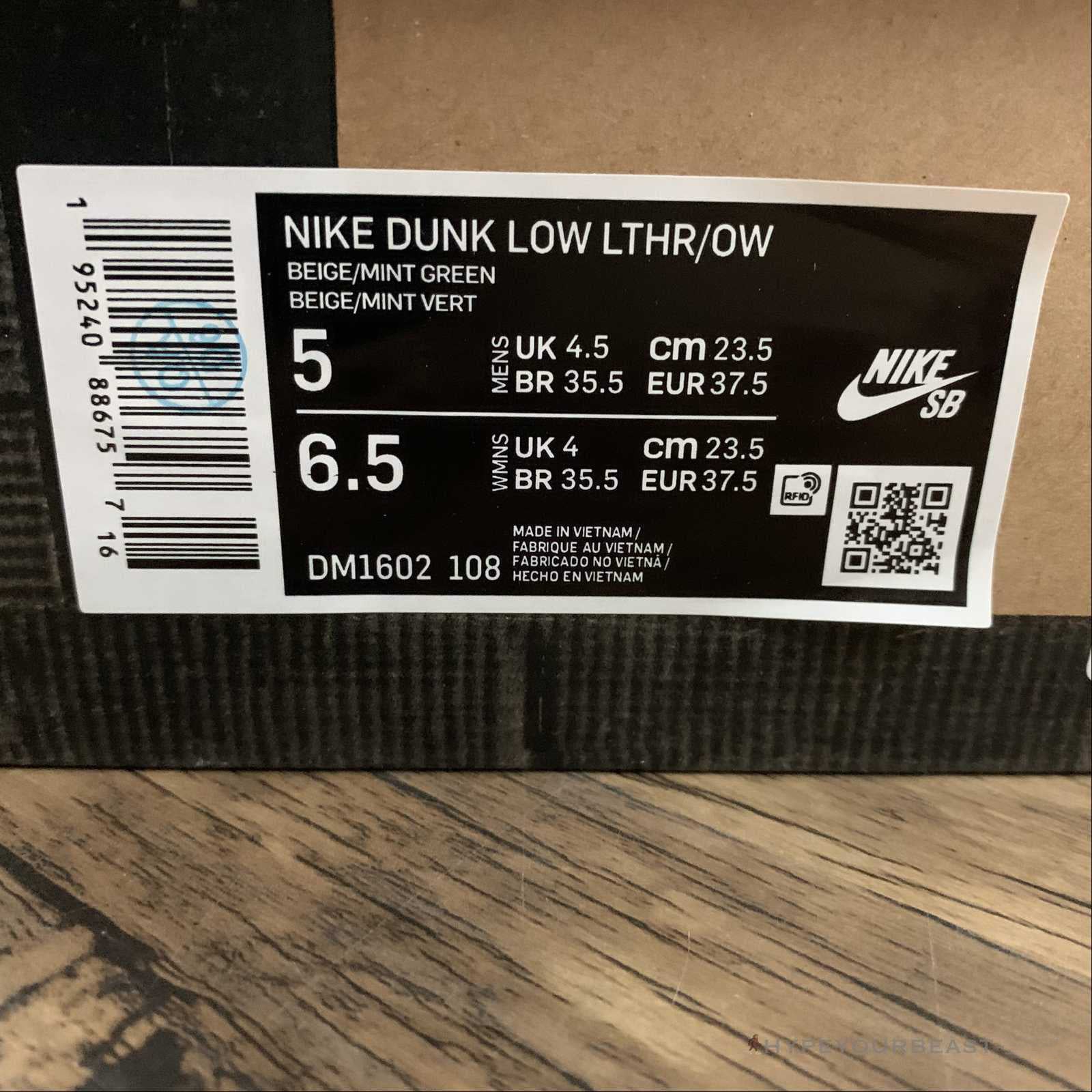 Off White X Nike Dunk Low 'Dear Summer - The 07/50'