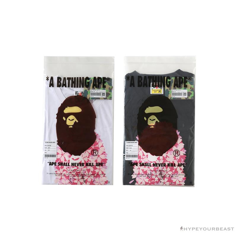 BAPE Japan Limited Edition Pink Cherry Tree Tee Shirt 'WHITE'