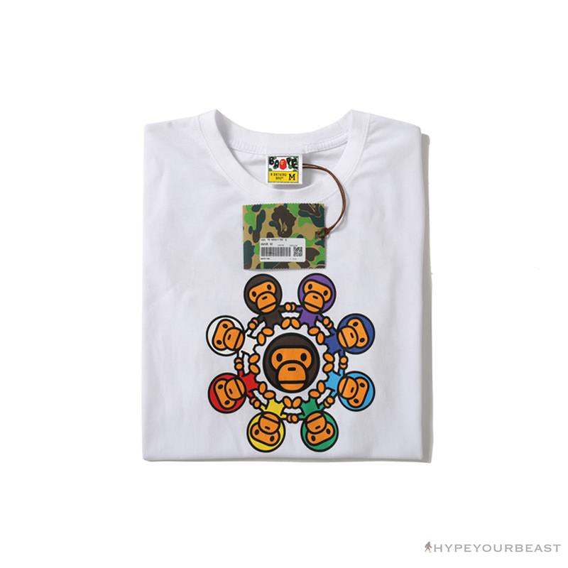BAPE Baby Milo Ring Colorful Kaleidoscope Tee Shirt 'WHITE'
