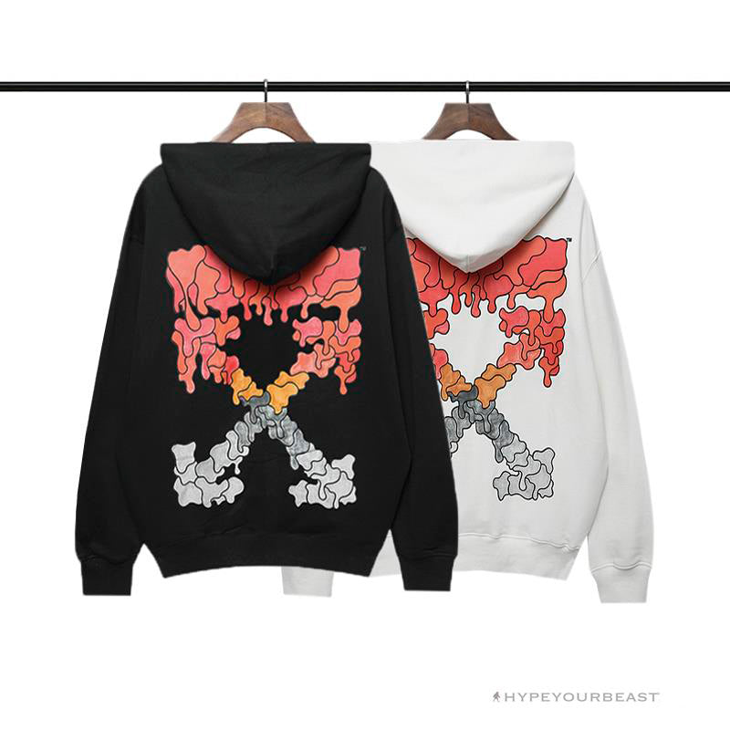 Off White Hoodie Black RED