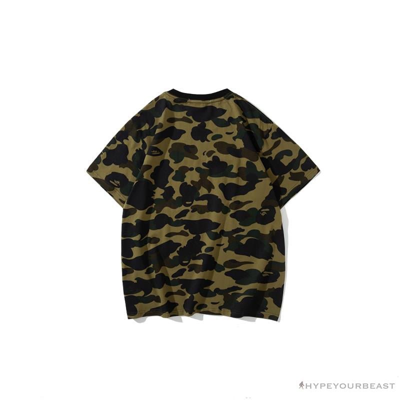 BAPE KIDS Color Ape Head Camouflage Tee Shirt 'GREEN'