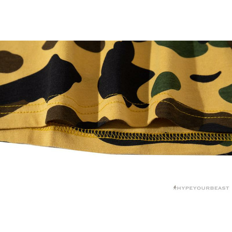BAPE KIDS Color Ape Head Camouflage Tee Shirt 'YELLOW'