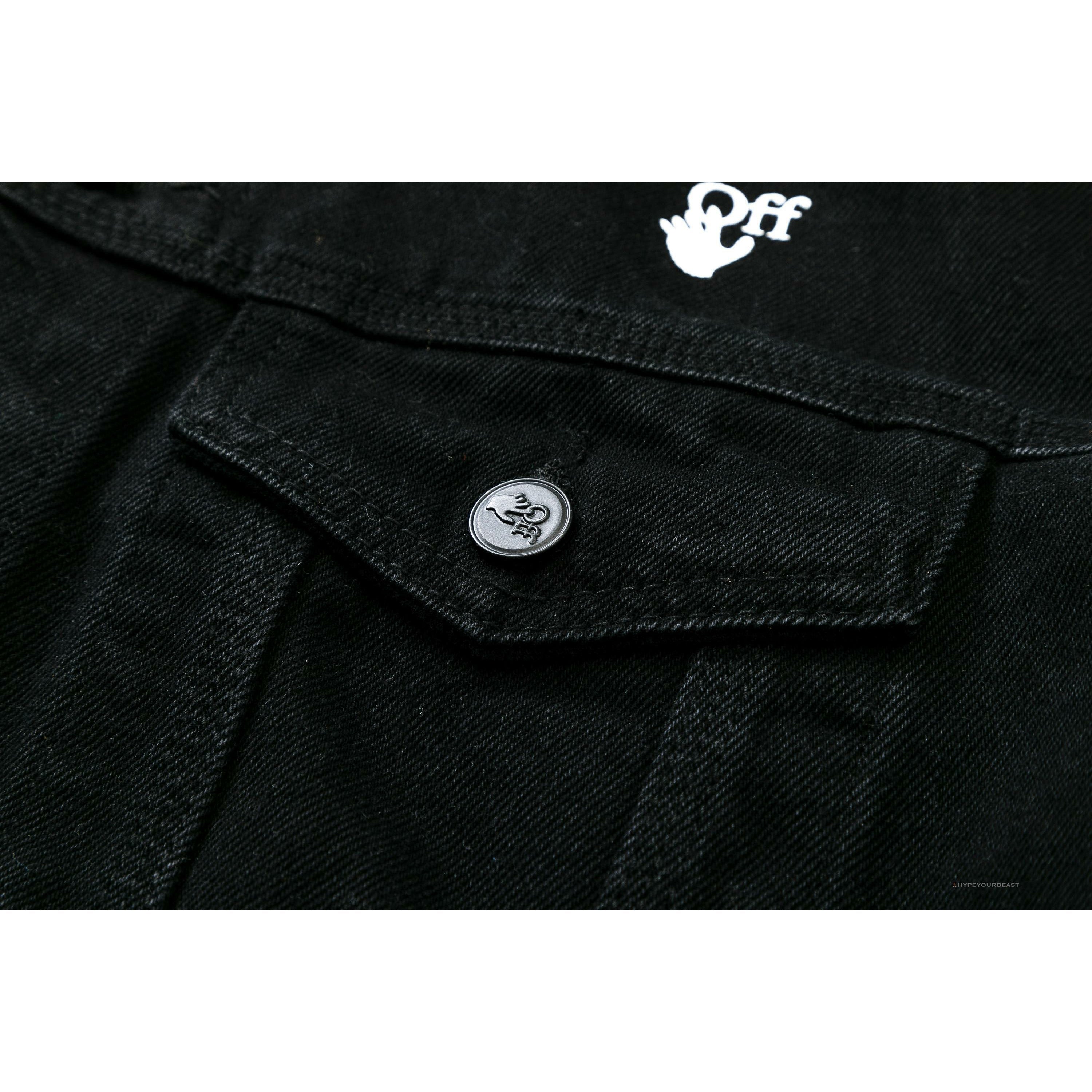 Off White Denim Black Jacket - White