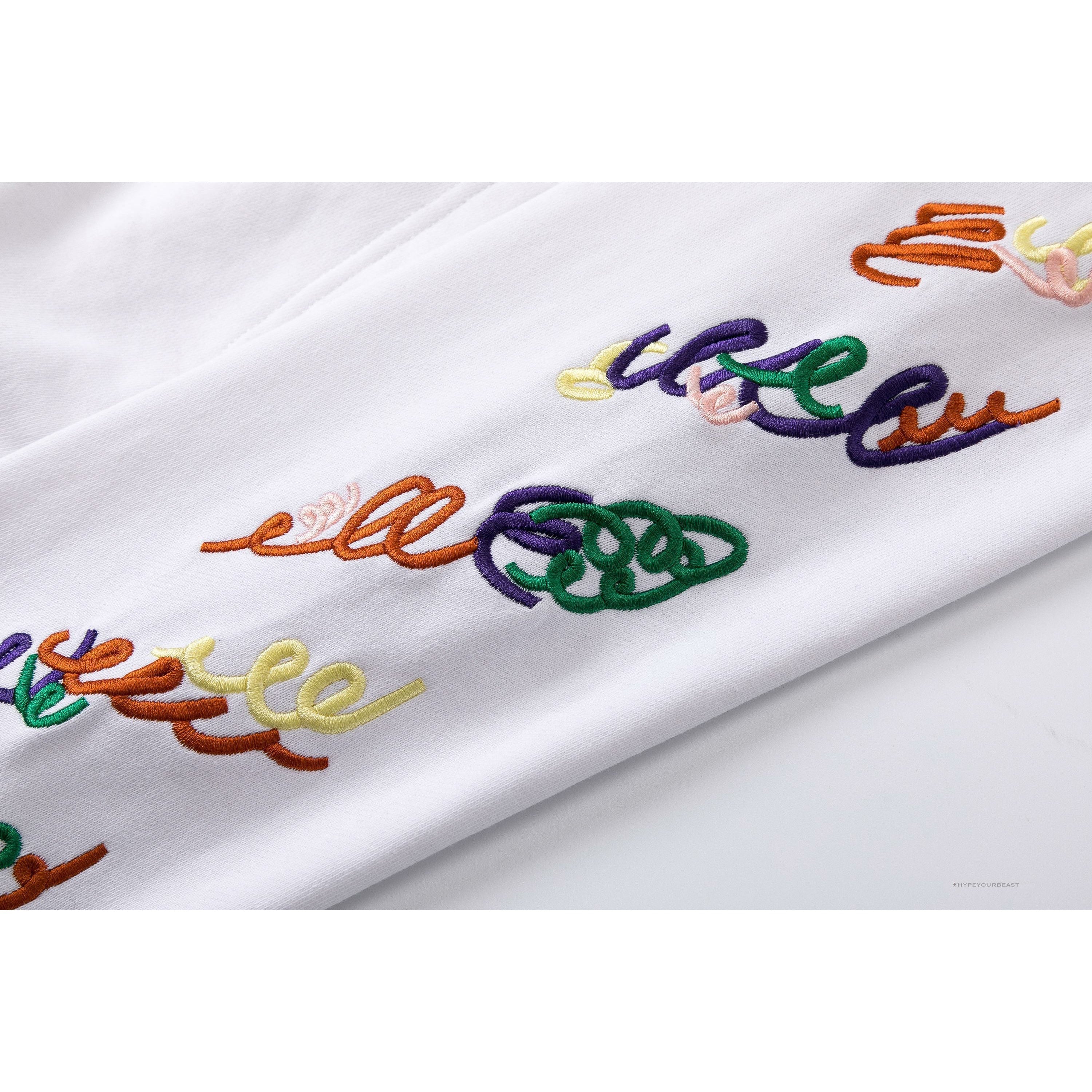 Off White Hoodie Embroidered White