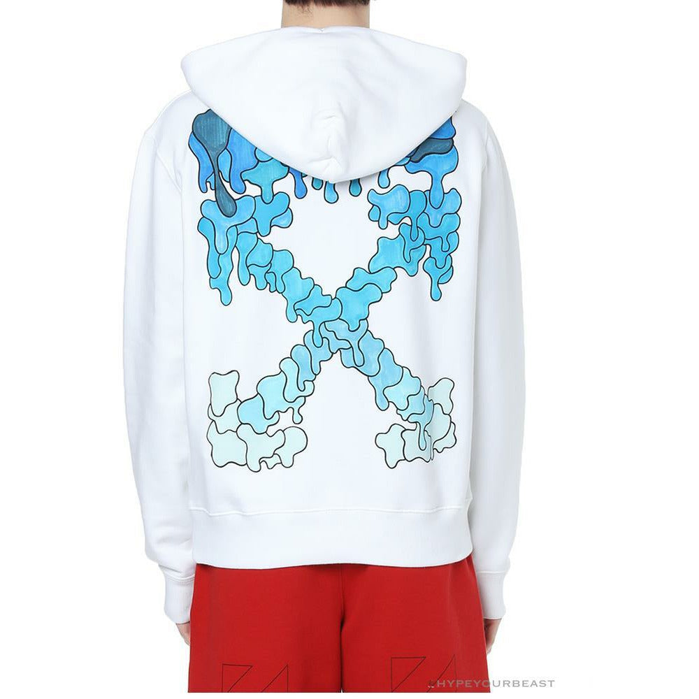 Off White Hoodie White BLUE