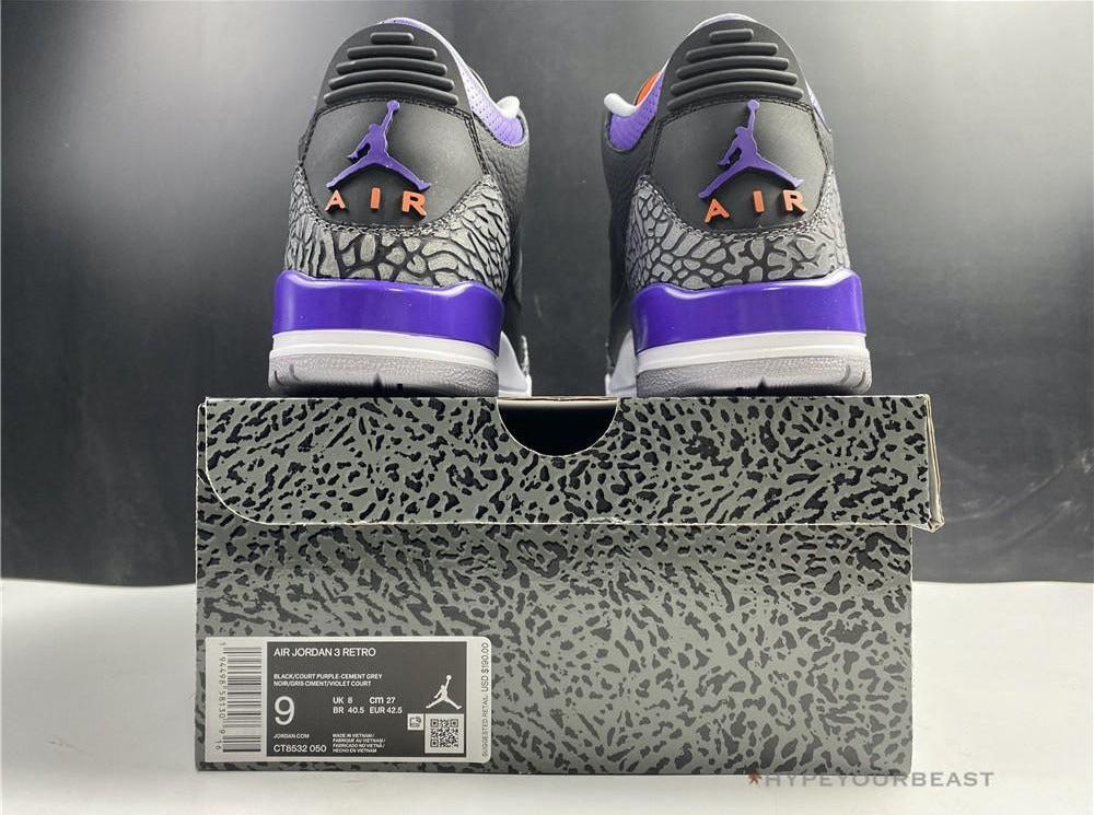 Air Jordan 3 'Court Purple Black Cement'