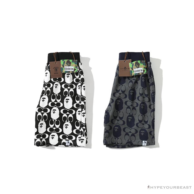 BAPE x COACH Co-Branded Black-White Shorts