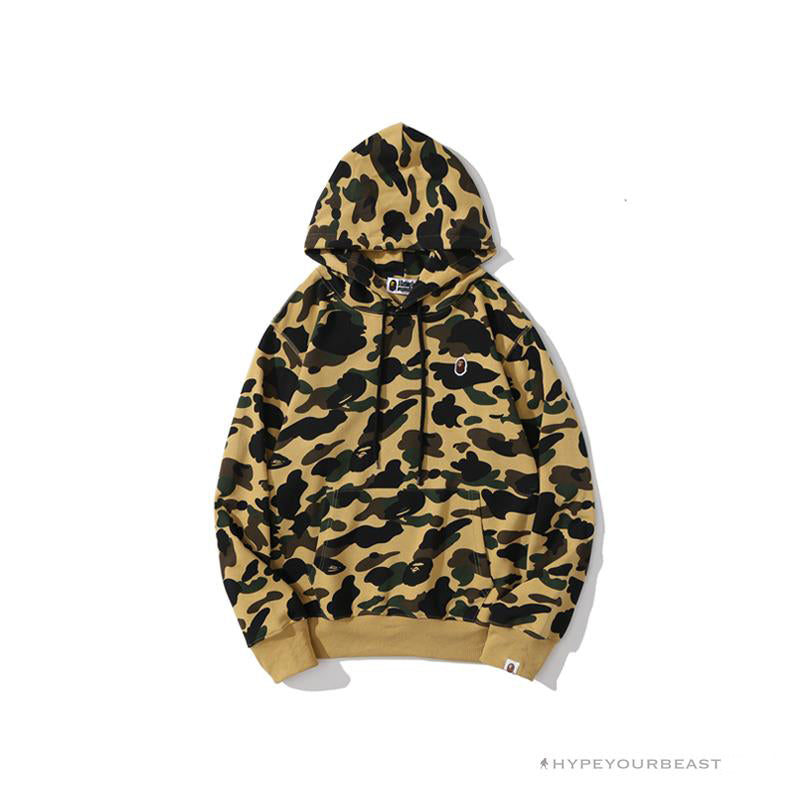 BAPE Camouflage Kangaroo Hooded Hoodie Yellow