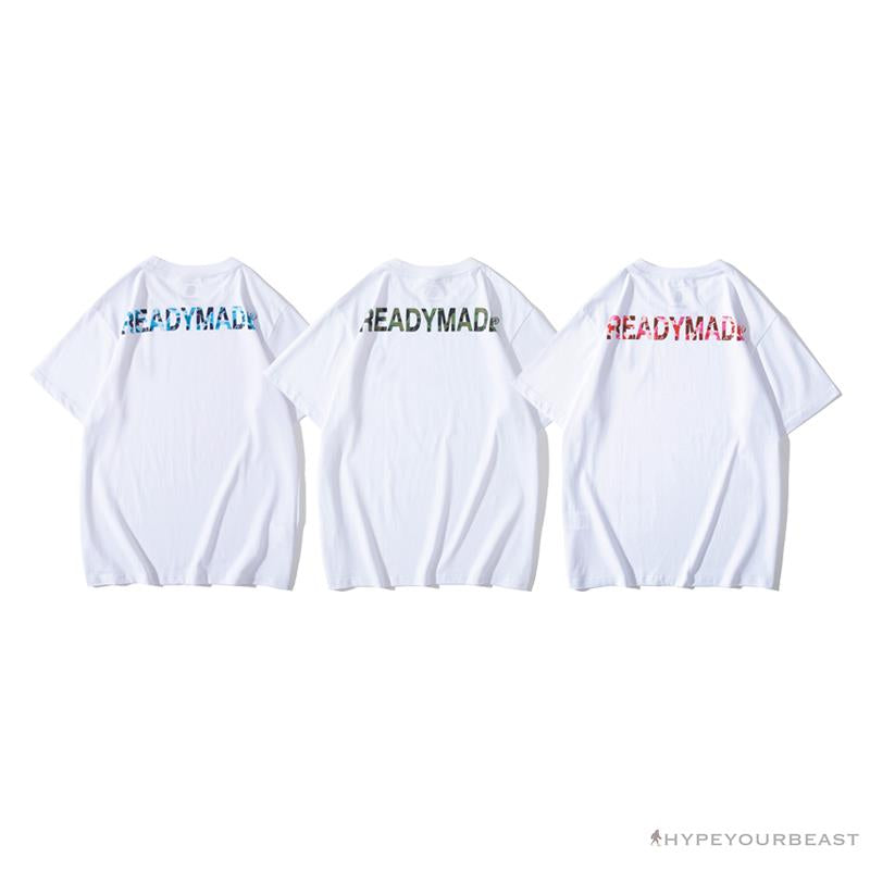 BAPE Readymade Small Bee Camouflage Letter Tee Shirt 'GREEN'