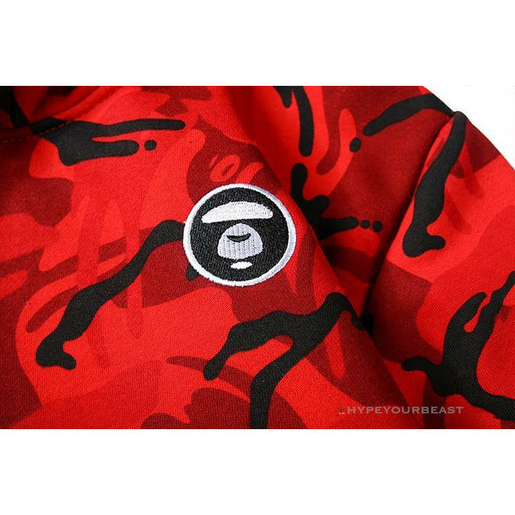 Bape Camo Hoodie Red Camouflage