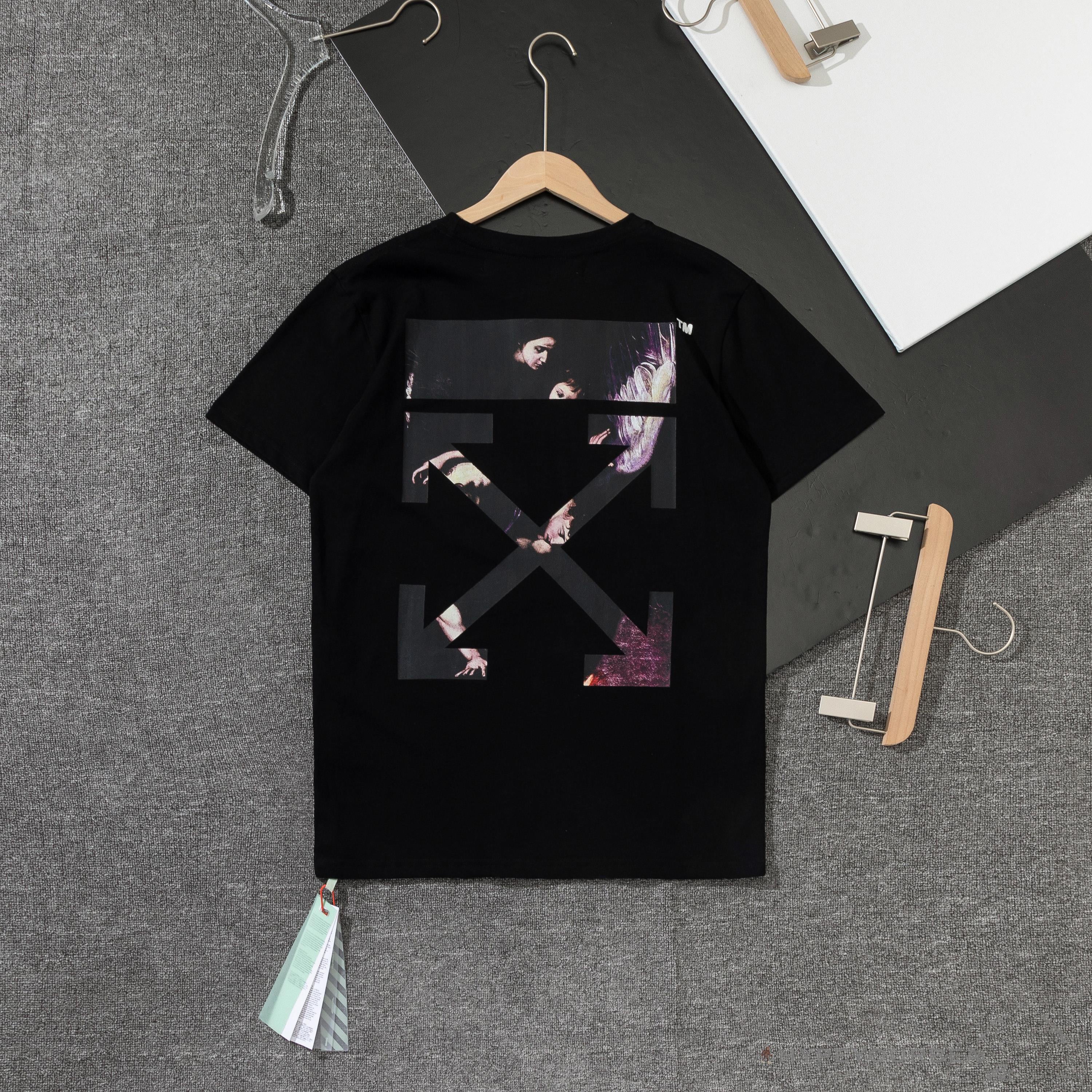 OFF-WHITE Mary Religious Oil Painting Tee Shirt 'BLACK'