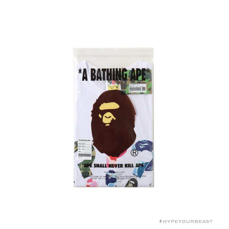 BAPE Camouflage Three-Color Question Mark Tee Shirt 'WHITE'