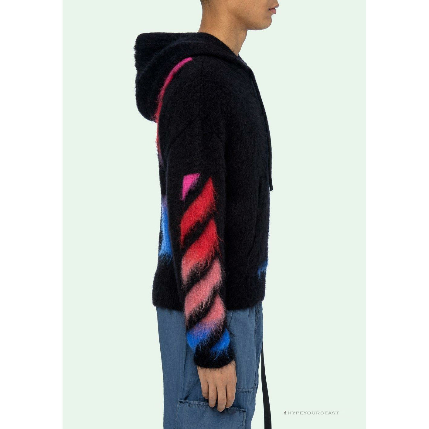 Off White Hoodie Blue Pink