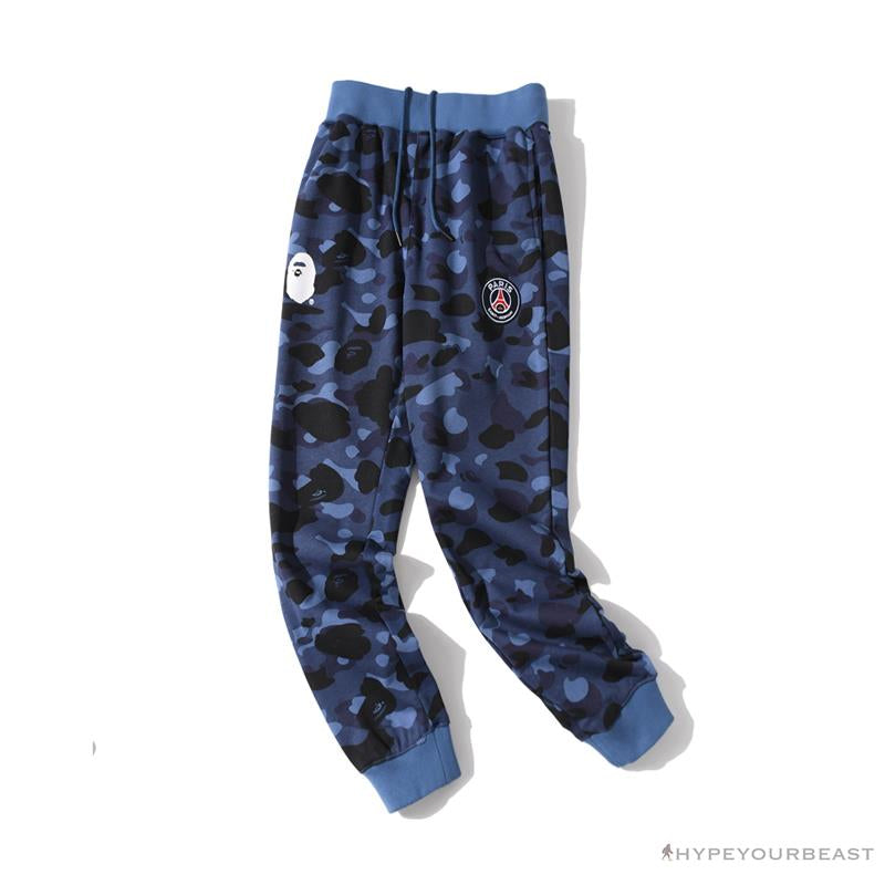 BAPE x PSG Paris Saint-Germain Camouflage Blue Pants