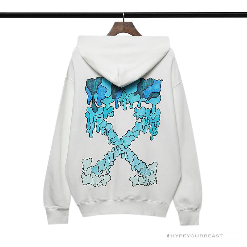 Off White Hoodie White BLUE