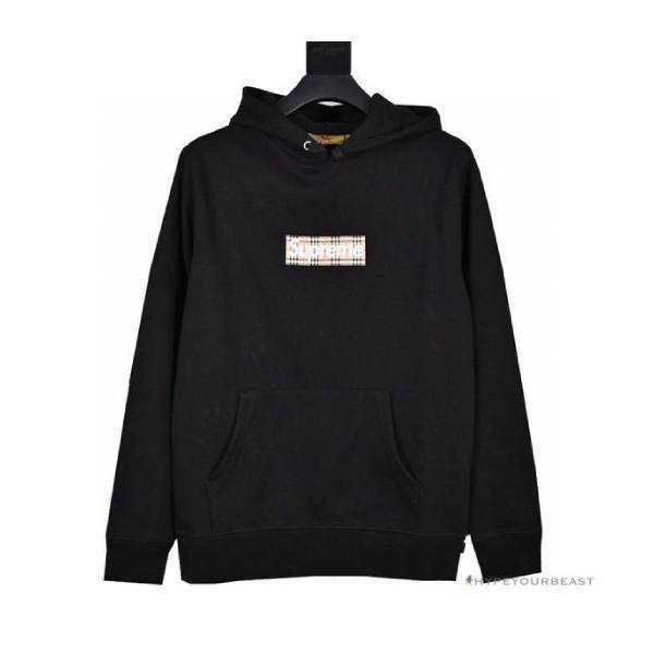 Supreme X Brbrry Box Logo Hoodie Black