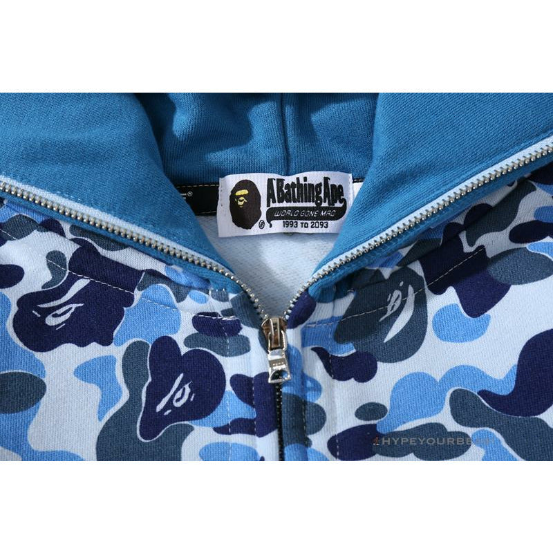 Bape Camo Hoodie Shark Head BLUE