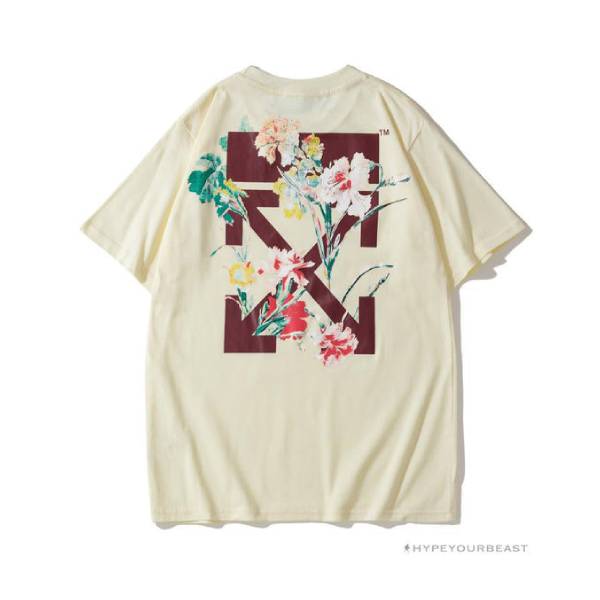 OFF-WHITE Flower Edition Tee Shirt 'BEIGE'
