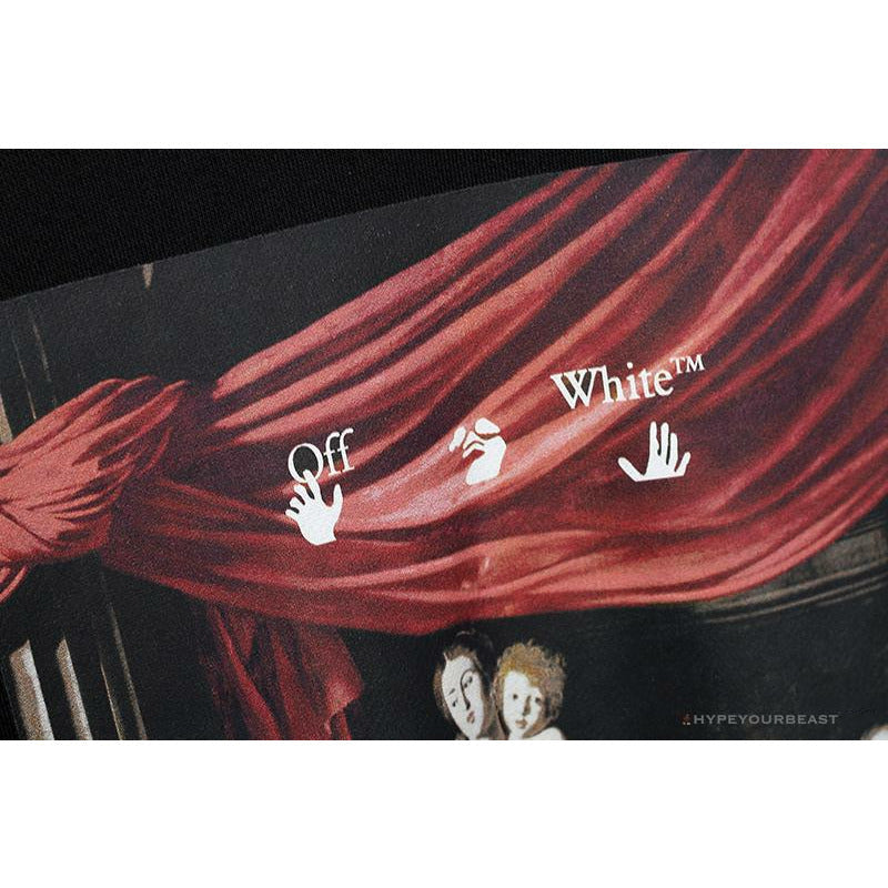 OFF-WHITE New Madonna Painting Cotton Terry Long Sleeve Shirt 'BLACK'