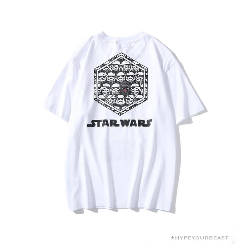 BAPE x Star Wars Collaboration Black Warrior Tee Shirt 'WHITE'
