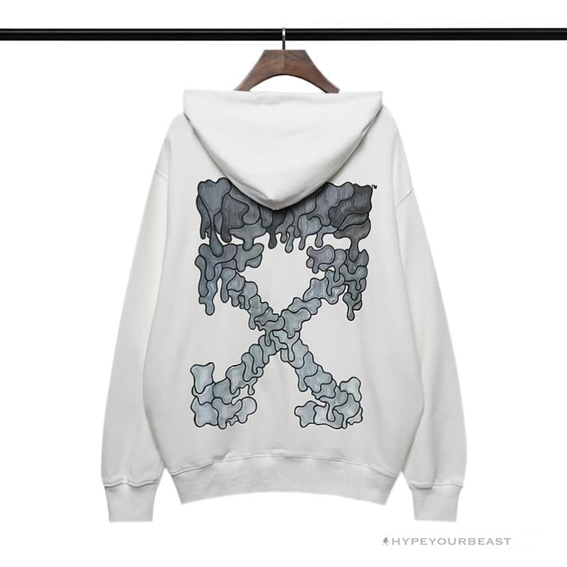 Off White Hoodie White GREY