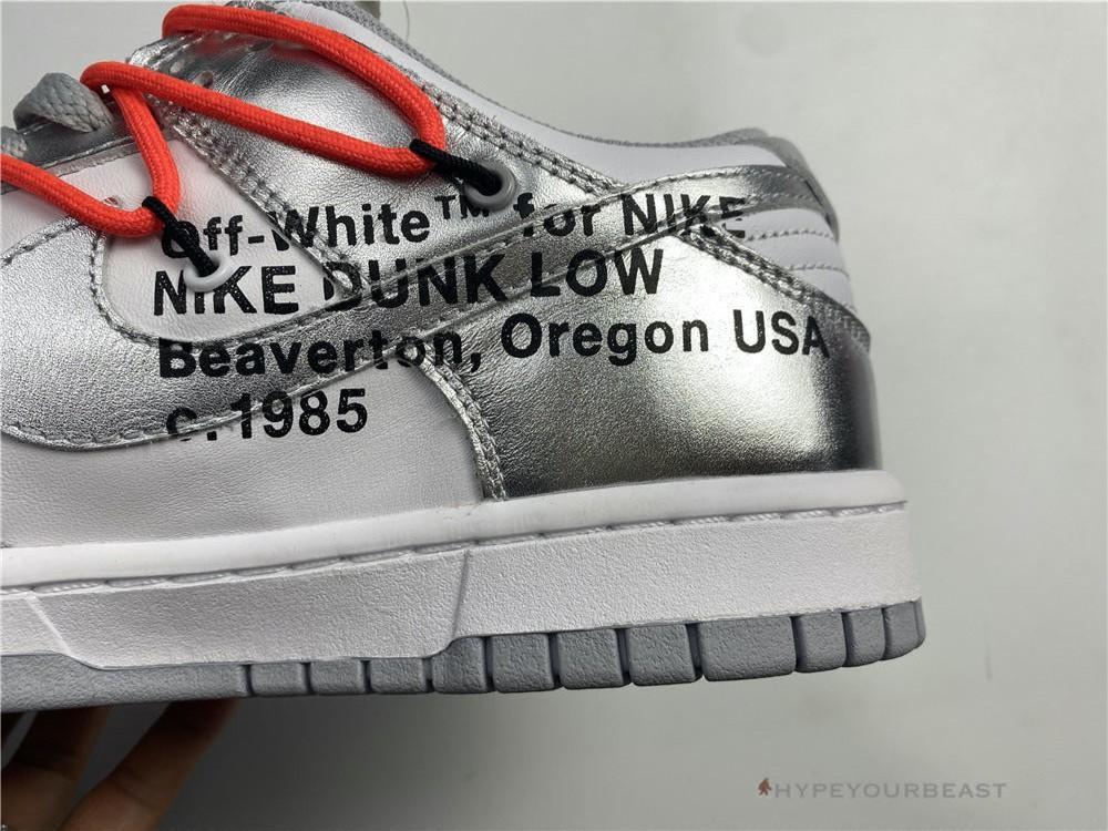 Nike Off-White X Dunk Low 'Metallic Silver’