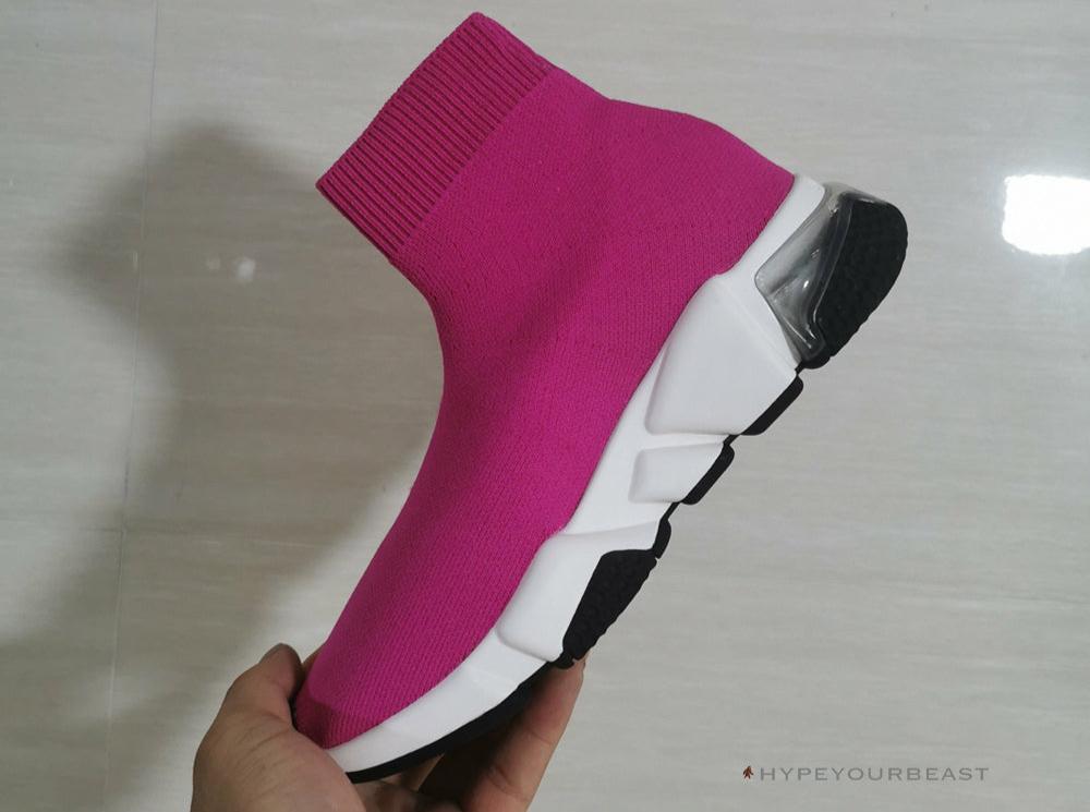 BCG Sock Sneakers Pink White Black
