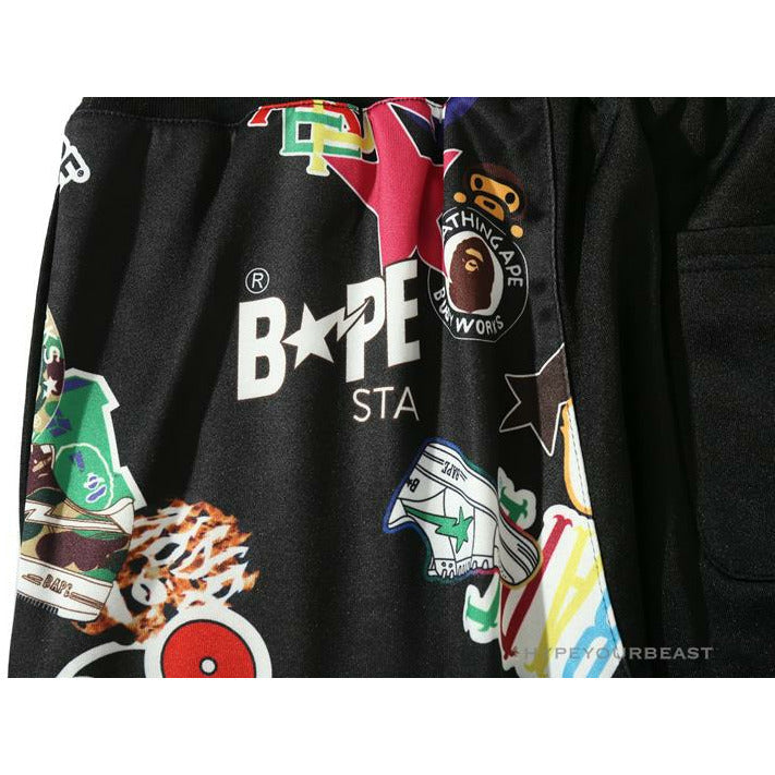 BAPE Badge LOGO Sticker Style Stitching Pants