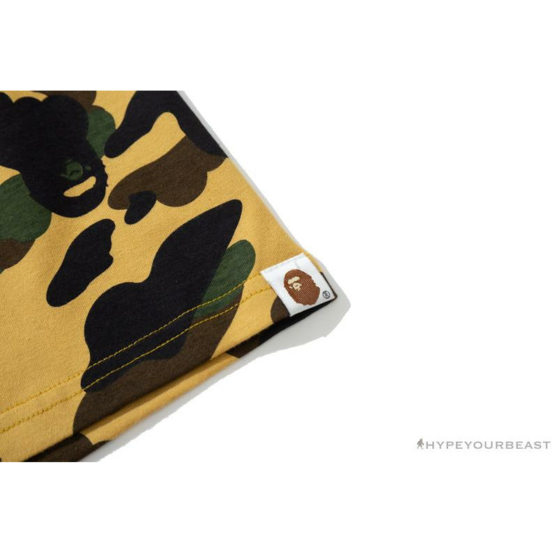 BAPE KIDS Elbow Hug Gorilla Camouflage Tee Shirt 'YELLOW'