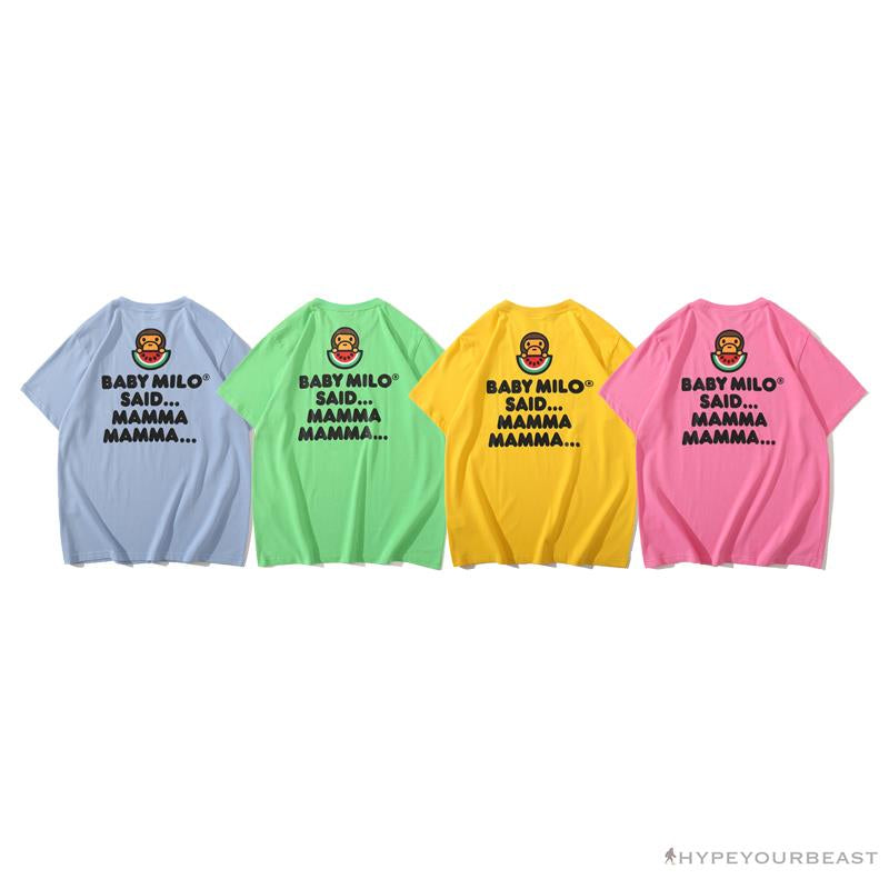 BAPE Baby Milo Watermelon Little Monkey Tee Shirt 'PINK'