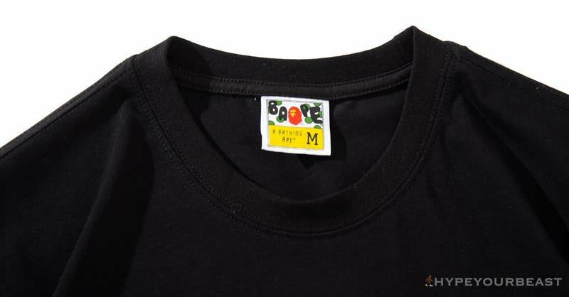 BAPE Ape Man Head 28th Anniversary Camouflage Color Block Tee Shirt 'BLACK'