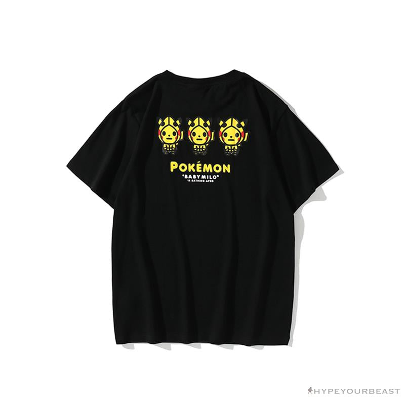 BAPE Baby Milo Pocket Pikachu Tee Shirt 'BLACK'