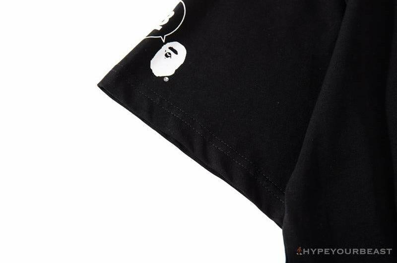 BAPE Ape Man Head 28th Anniversary Camouflage Color Block Tee Shirt 'BLACK'