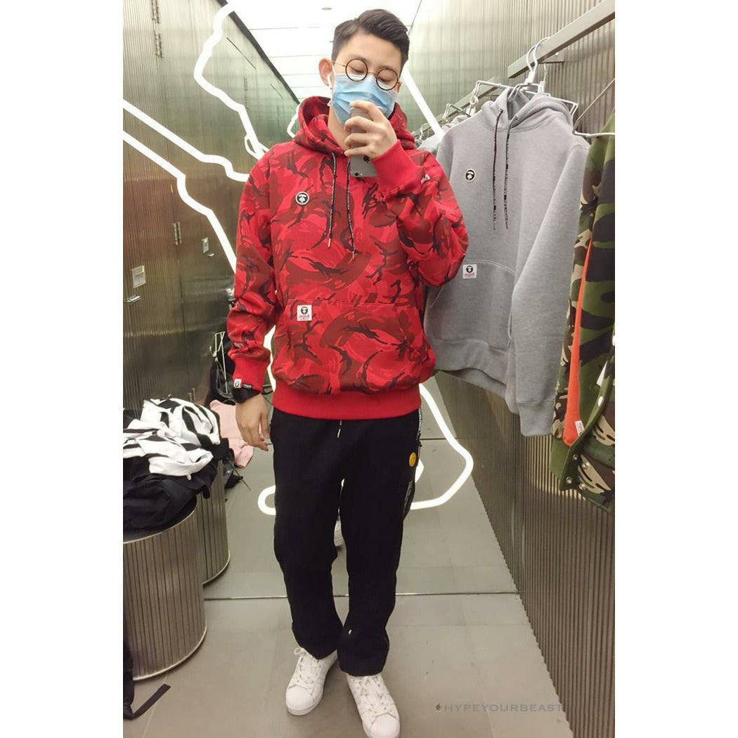 Bape Camo Hoodie Red Camouflage